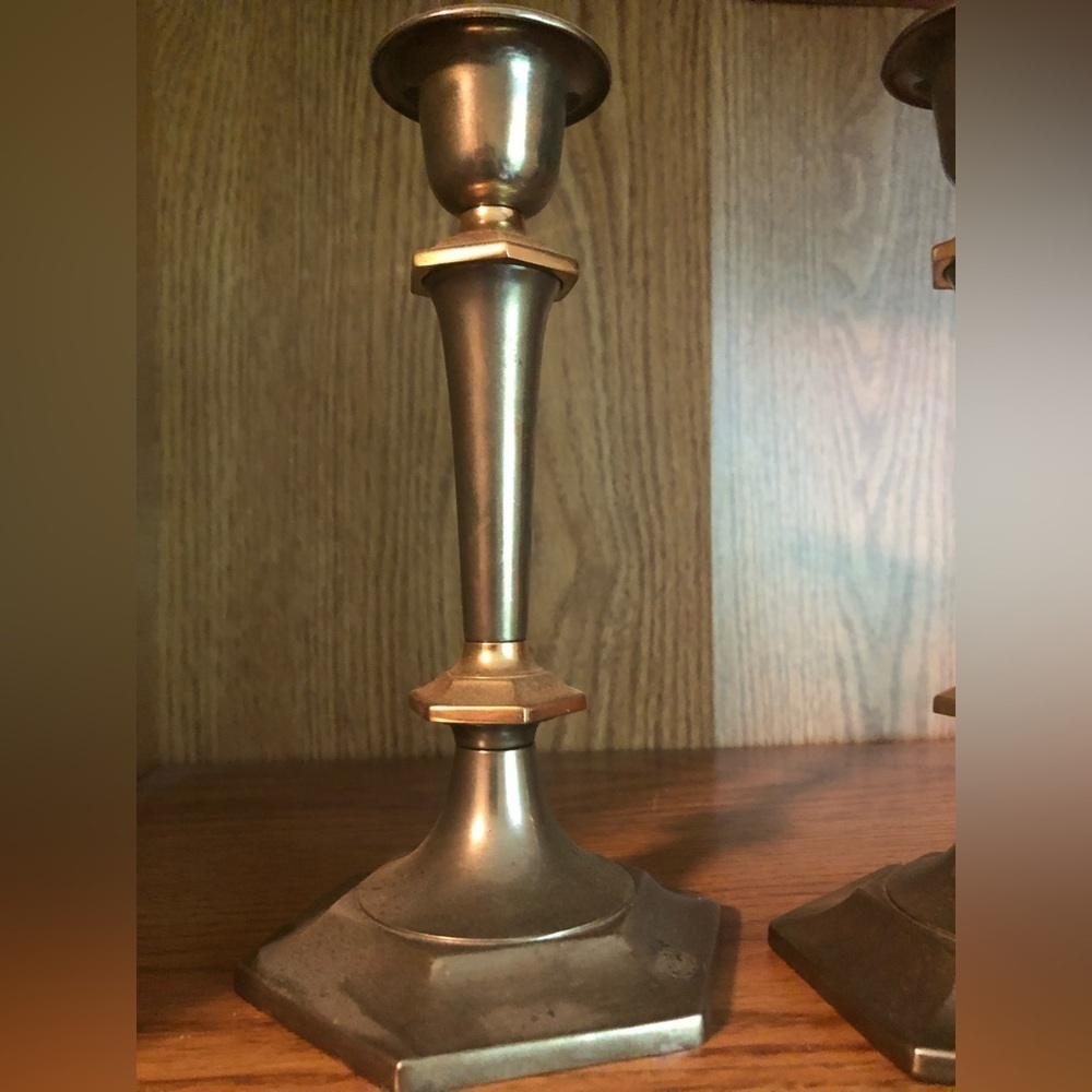 Silver and Brass Candle Sticks
